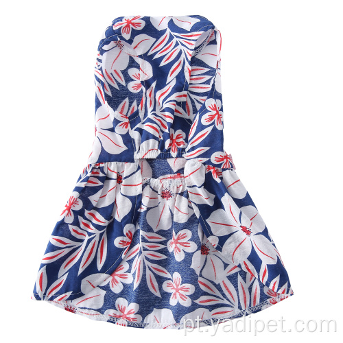 Dog Dresses Pet floral com flores vestido elegante